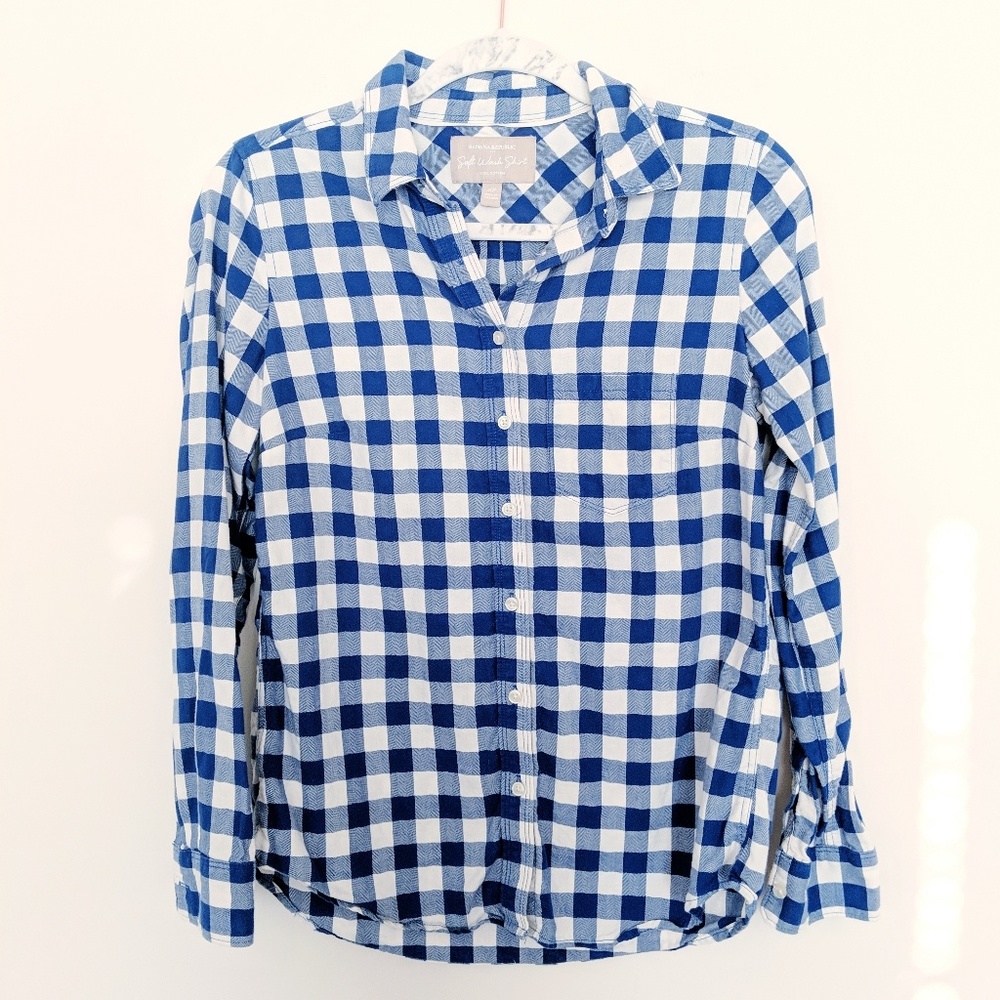 Banana Republic Soft Wash Flannel Shirt Buffalo XS